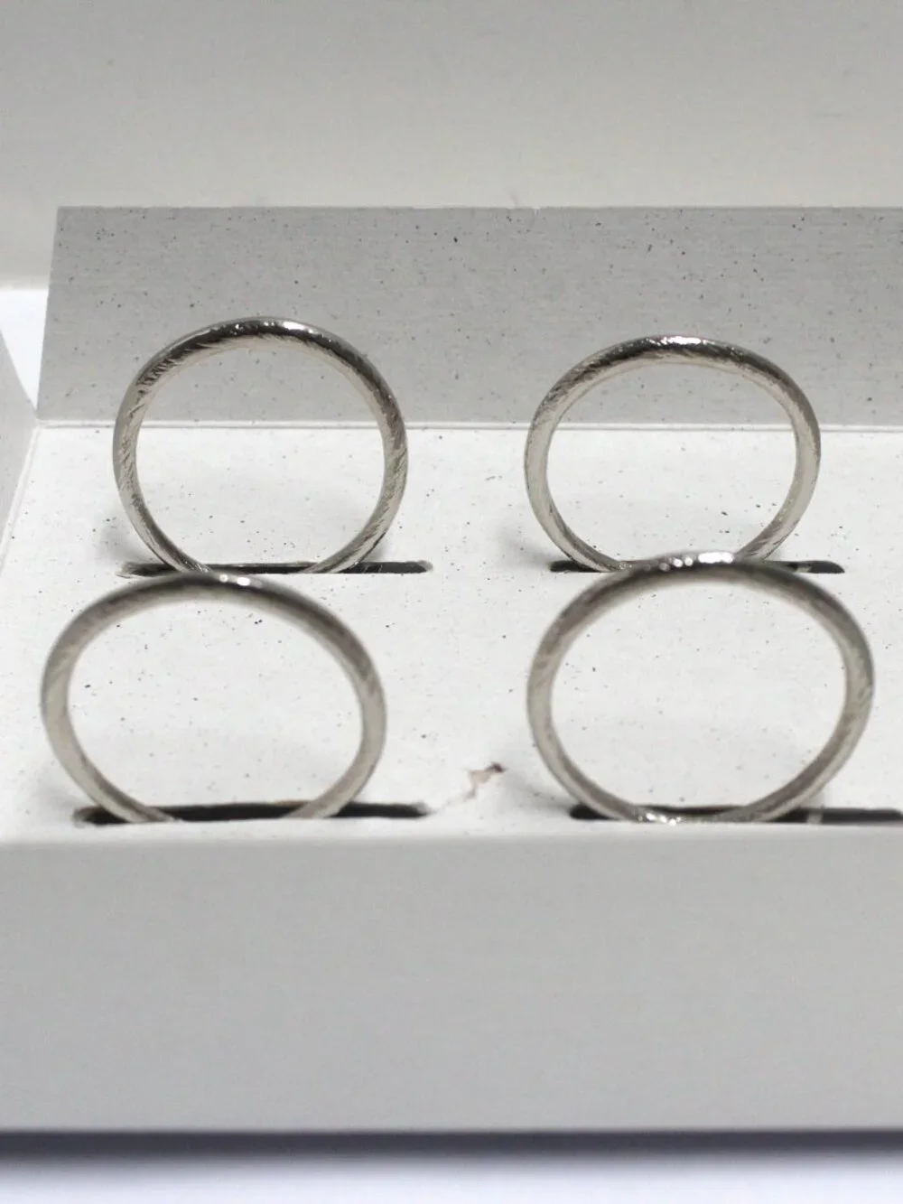 Set of 4 Emenee Silver Tone Coffee or Tea Cup Shaped Napkin Rings